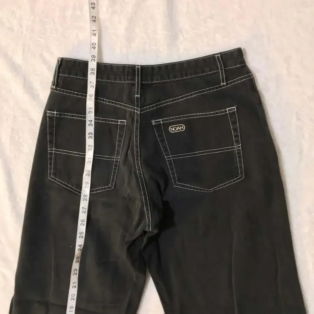 Noah Black Contrast Stitch Denim Jeans